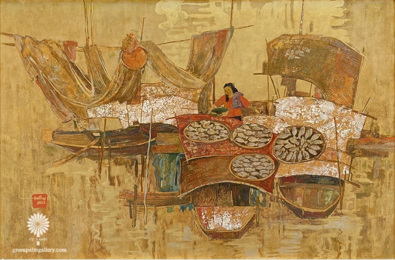 tranh chợ cá đỗ đức khải