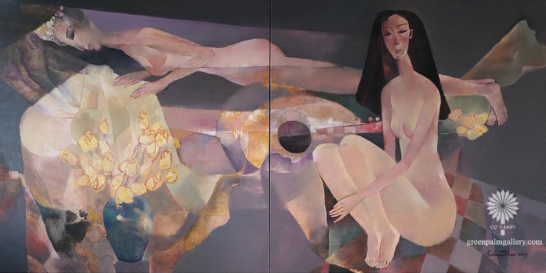 “Echoes of happiness” - Oil on canvas, 100 x 200 cm