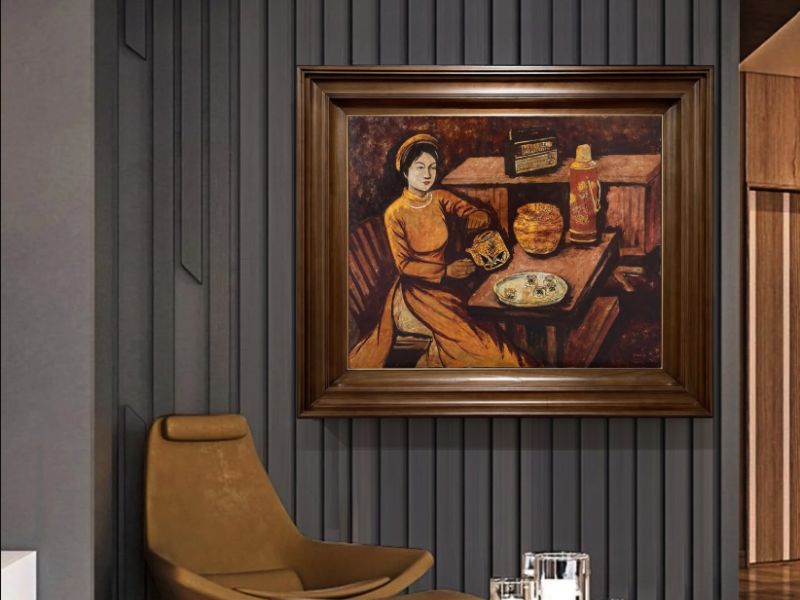 A well-chosen lacquer wall painting can bring harmony to a living space by matching the colors of the interior