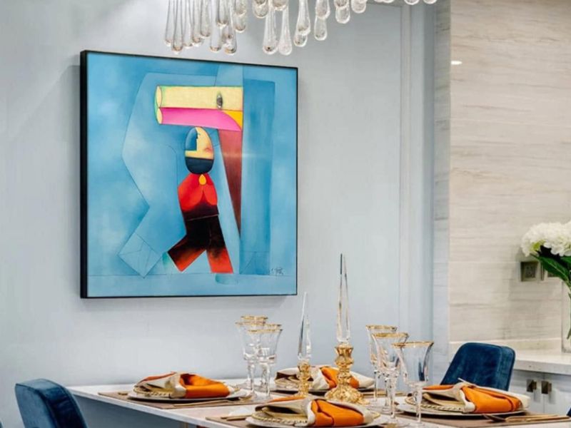 Lacquer wall paintings are commonly selected to match the homeowner's feng shui element and the placement direction within the home.