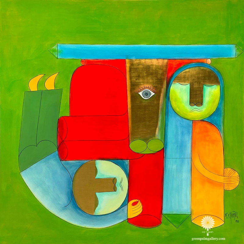 Nguyen Thanh Chuong’s stylized cubism creates a distinctive artistic language.