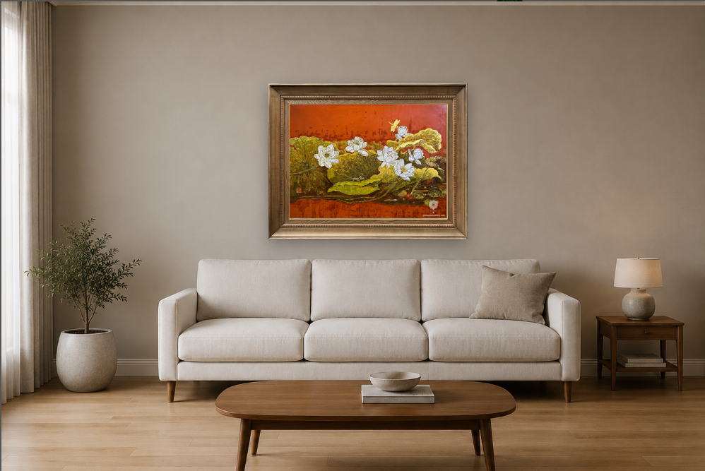 Hanging lacquer paintings in a dry, well-ventilated place helps prevent mold and protects the lacquer surface effectively.