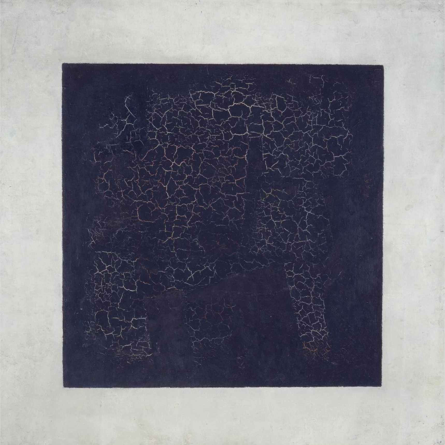 Black Square (1915) của Kazimir Malevich sử dụng hình vuông đen tối giản làm trung tâm của tác phẩm.
