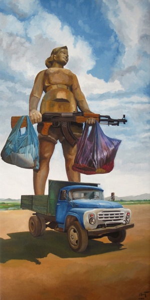 Nguyen Manh Hung's Heroine places a historical figure within the context of contemporary everyday life.