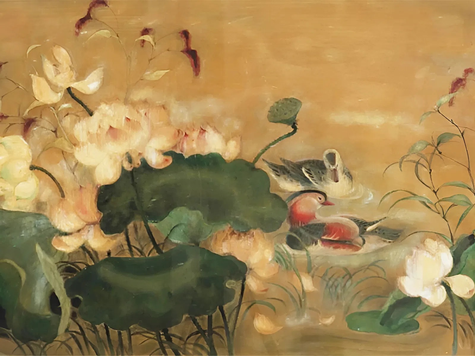 Vietnamese silk paintings are distinguished by their delicate color palette and soft, flowing lines on a silk surface.